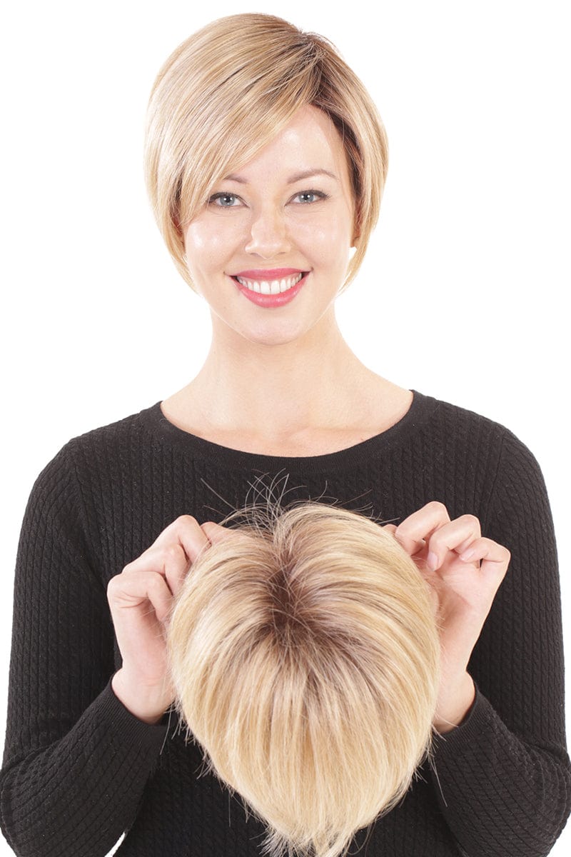 Lace Front Mono Topper 6 by Belle Tress | Heat Friendly SyntheticLace Front Mono Topper 6