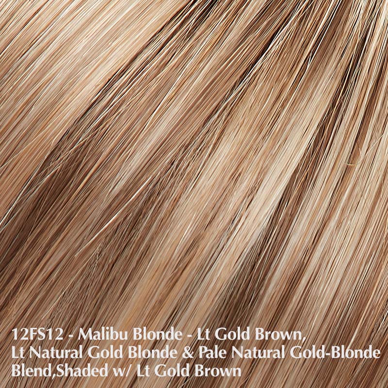 12FS12 Malibu Blonde | Light Gold Brown, Light Natural Gold Blonde, Pale Natural Gold-Blonde Blend, Shaded with Light Gold Brown