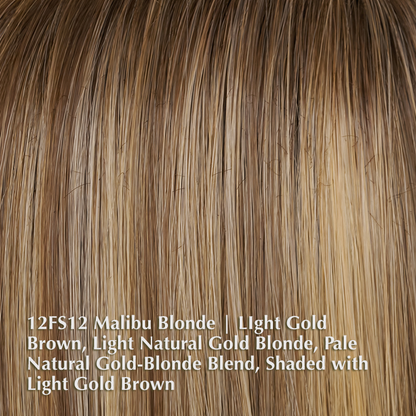 12FS12 Malibu Blonde | Light Gold Brown, Light Natural Gold Blonde, Pale Natural Gold-Blonde Blend, Shaded with Light Gold Brown