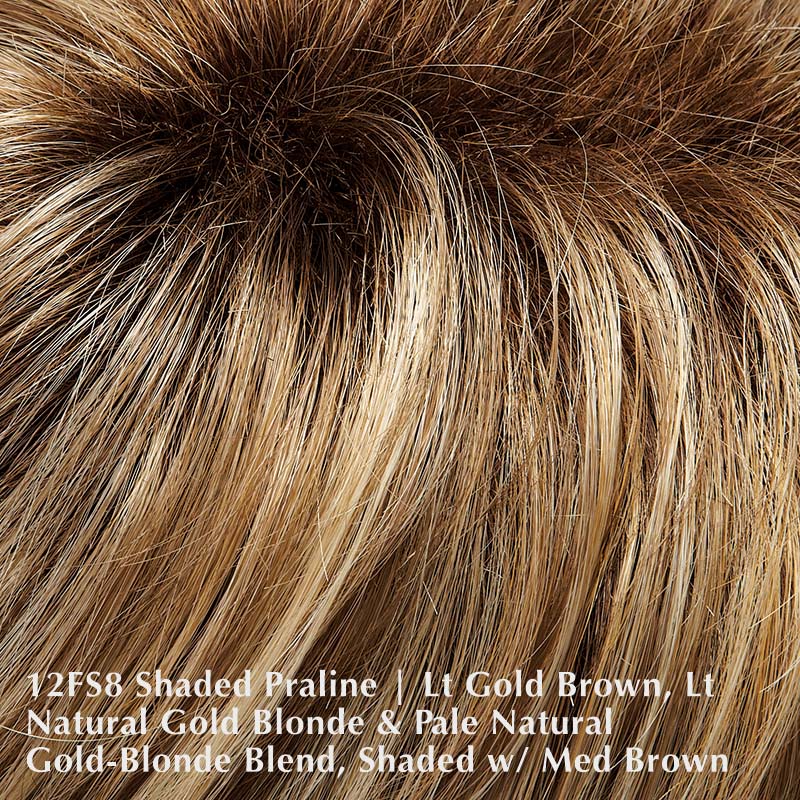 12FS8 Shaded Praline | Light Gold Brown, Light Natural Gold Blonde & Pale Natural Gold-Blonde Blend, Shaded with Medium Brown
