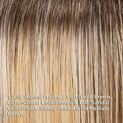 12FS8 Shaded Praline | Light Gold Brown, Light Natural Gold Blonde & Pale Natural Gold-Blonde Blend, Shaded with Medium Brown
