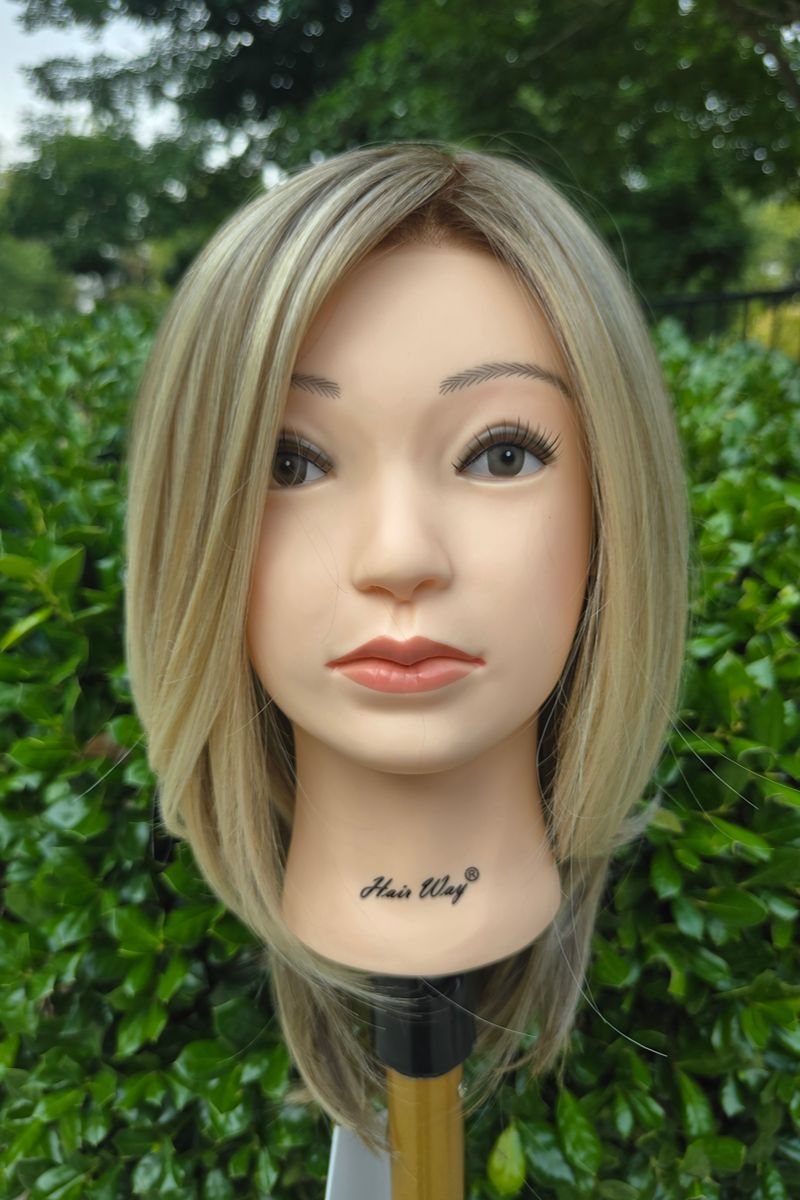 Drew Wig by Jon Renau in 12FS12 (Malibu Blonde) | Sunkissed Gold Blonde base, highlighted with a Pale Light Natural Blondes, Shaded w/ Light Brown Root