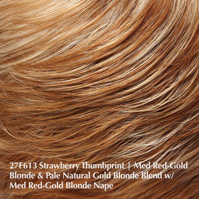 27F613 Strawberry Thumb Print | Medium Red-Gold Blonde & Pale Natural Gold Blonde Blend with Medium Red-Gold Blonde Nape