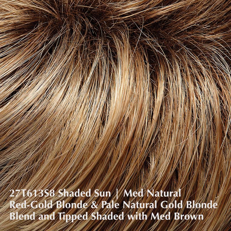27T613S8 Shaded Sun | Medium Natural Red-Gold Blonde & Pale Natural Gold Blonde Blend and Tipped, Shaded with Medium Brown