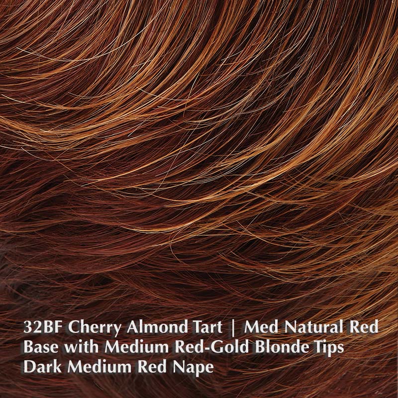 32BF Cherry Almond Tart | Medium Natural Red Base with Medium Red-Gold Blonde Tips, Dark/Medium Red Nape