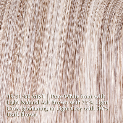 39/51/60 Mist | Pure White Front with Light Natural Ash Brown with 75% Light Grey, graduating to Light Grey with 30% Dark Brown