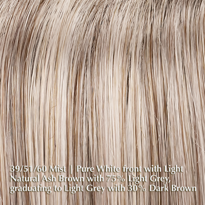 39/51/60 Mist | Pure White Front with Light Natural Ash Brown with 75% Light Grey, graduating to Light Grey with 30% Dark Brown