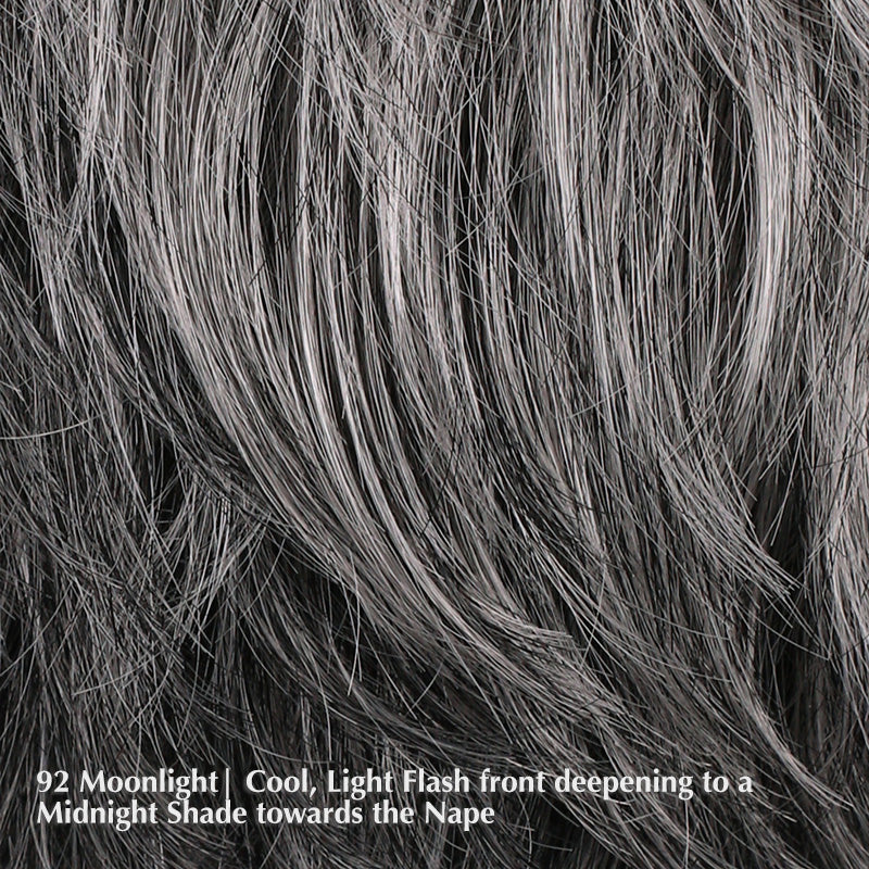 92 Moonlight | Pure White with 5% Medium Brown Front, Grey with 30% Medium Brown Middle, Dark Brown with 65% Grey Nape