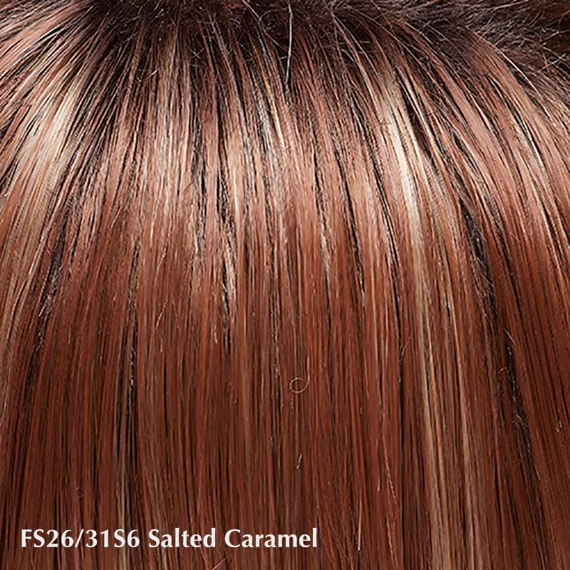 FS26/31S6 Salted Caramel | Medium Natural Red Brown with Medium Red-Gold Blonde Bold Highlights, Shaded with Brown