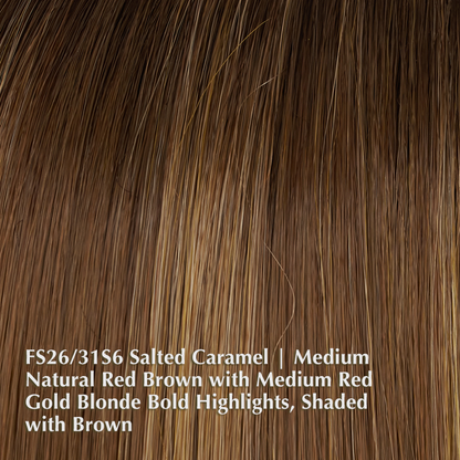 FS26/31S6 Salted Caramel | Medium Natural Red Brown with Medium Red-Gold Blonde Bold Highlights, Shaded with Brown