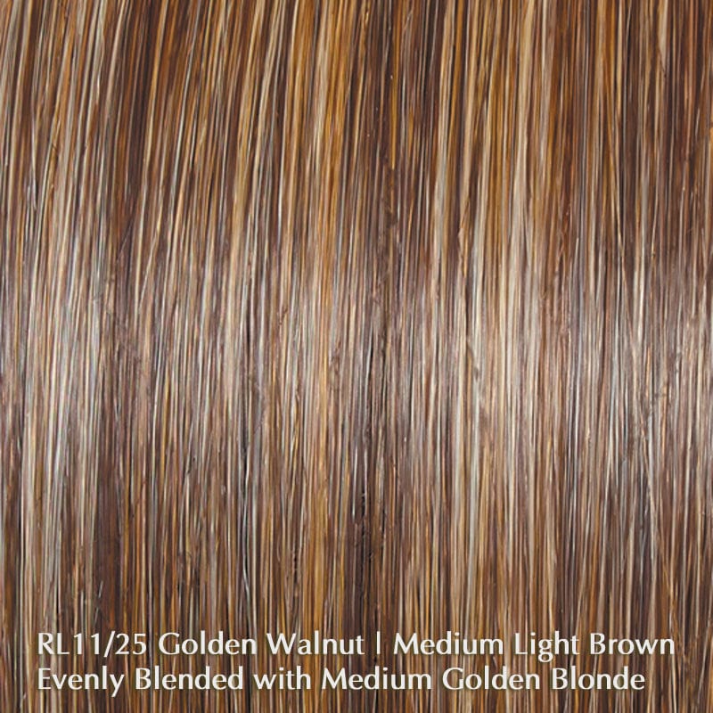 Alpha Wave 16" Topper by Raquel Welch | HF Synthetic Hair Topper (Mono Top) Raquel Welch Heat Friendly Synthetic RL11/25 Golden Walnut / Front: 14.25" | Crown: 16.5” | Sides: 14.25” | Back:16.5” / 6 x 6.5"