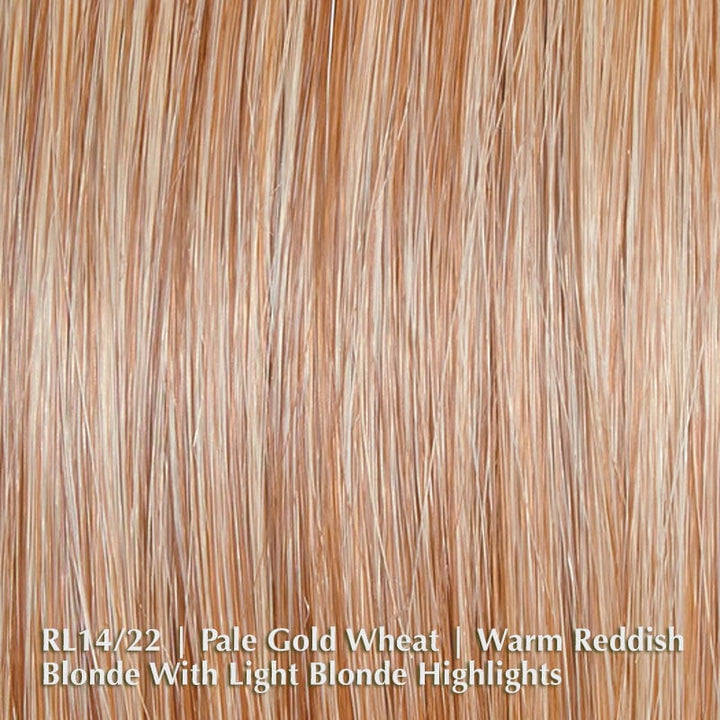 Alpha Wave 16" Topper by Raquel Welch | HF Synthetic Hair Topper (Mono Top) Raquel Welch Heat Friendly Synthetic RL14/22 Pale Golden Wheat / Front: 14.25" | Crown: 16.5” | Sides: 14.25” | Back:16.5” / 6 x 6.5"