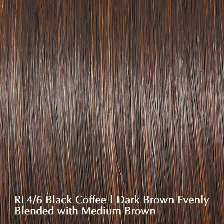 Alpha Wave 16" Topper by Raquel Welch | HF Synthetic Hair Topper (Mono Top) Raquel Welch Heat Friendly Synthetic RL4/6 Black Coffee / Front: 14.25" | Crown: 16.5” | Sides: 14.25” | Back:16.5” / 6 x 6.5"