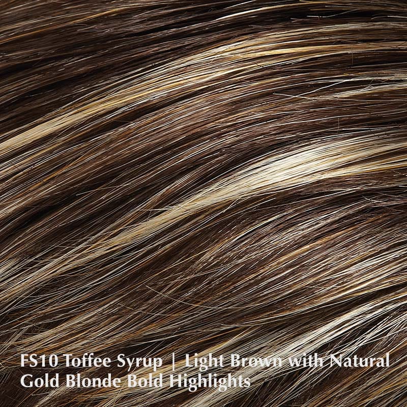 Angelique Wig by Jon Renau | Synthetic Wig (Basic Cap) Jon Renau Synthetic FS10 Toffee Syrup / Front: 4" | Crown: 9.25" | Sides: 9.5" | Nape: 12" / Average