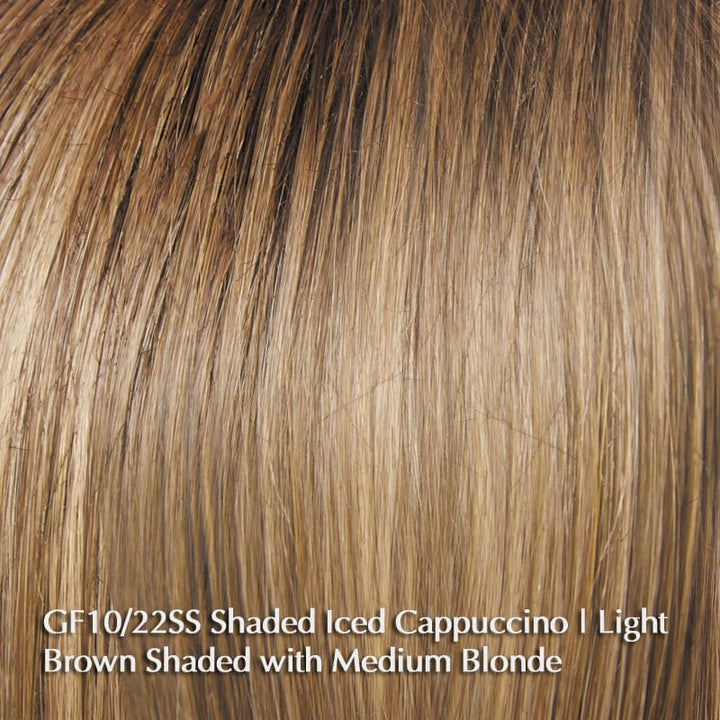 Best in Class by Gabor | Heat Friendly Synthetic |  Lace Front Wig (Mono Part) Gabor Heat Friendly Synthetic GF10-22SS Shaded Iced Cappuccino / Front: 5.5" | Crown: 5.5" | Back: 4.5" | Sides: 4.5" | Nape: 2.5" / Average