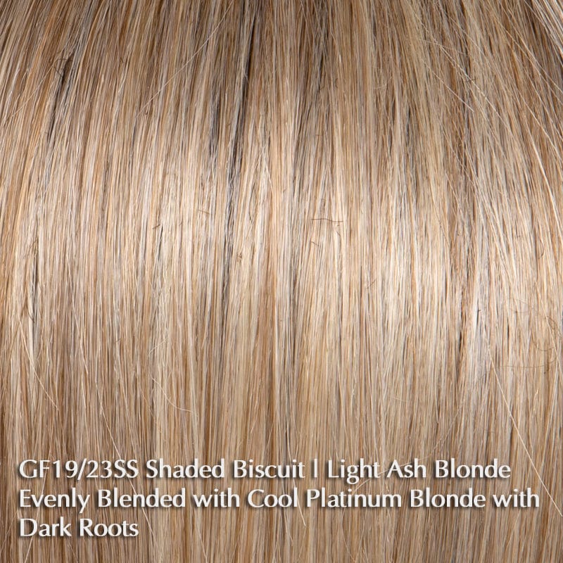 Best in Class by Gabor | Heat Friendly Synthetic |  Lace Front Wig (Mono Part) Gabor Heat Friendly Synthetic GF19-23SS Shaded Biscuit / Front: 5.5" | Crown: 5.5" | Back: 4.5" | Sides: 4.5" | Nape: 2.5" / Average