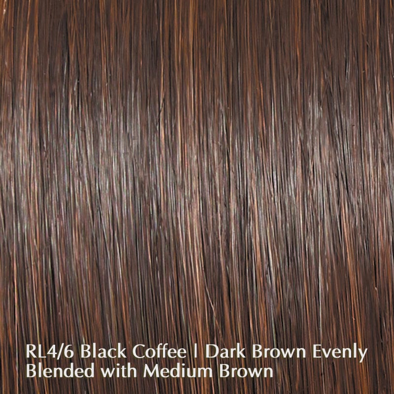 Born To Shine Wig by Raquel Welch | Synthetic Lace Front Wig (Mono Part) Raquel Welch Heat Friendly Synthetic RL4/6 Black Coffee / Front: 6.5" | Crown: 6" | Back: 5" | Sides: 6.5" | Nape: 7" / Average