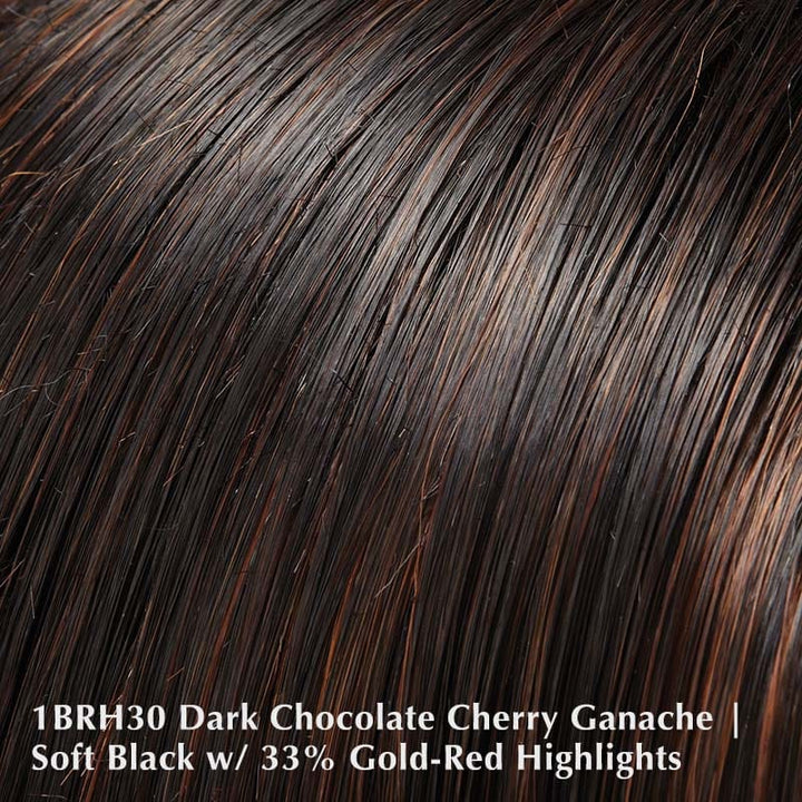 Bryce Wig by Jon Renau | Lace Front Synthetic (Mono Part) Jon Renau Synthetic 1BRH30 Dark Chocolate Cherry Ganache / Bangs: 6.5" | Crown: 13.5" | Sides: 13.75" | Nape: 14" / Average