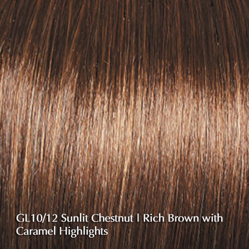 Curl Up by Gabor | Synthetic Lace Front Wig Gabor Synthetic GL10-12 Sunlit Chestnut / Front: 7.5" | Crown: 9.5" | Sides: 9.5" | Back 9.5” | Nape: 8.5" / Average
