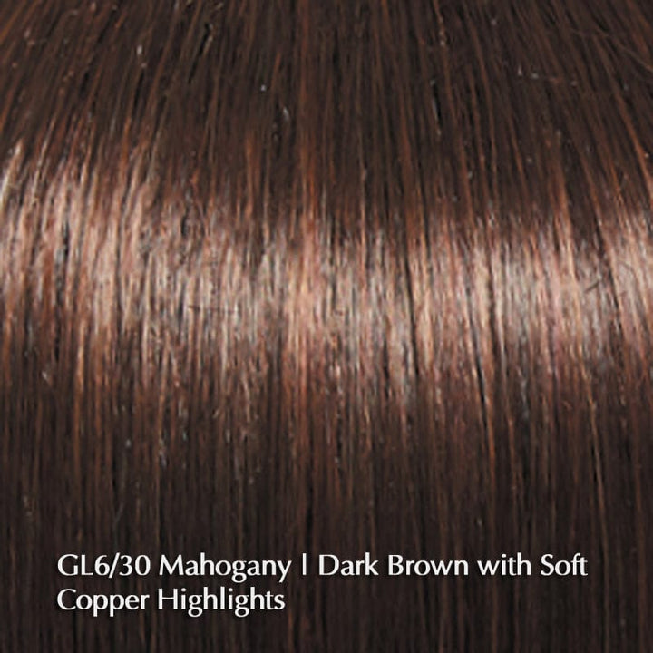 Curl Up by Gabor | Synthetic Lace Front Wig Gabor Synthetic GL6-30 Mahogany / Front: 7.5" | Crown: 9.5" | Sides: 9.5" | Back 9.5” | Nape: 8.5" / Average