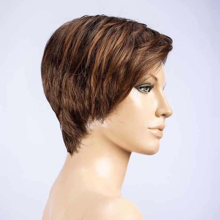 First Wig by Ellen Wille | Synthetic Lace Front Wig (Hand-Tied) Ellen Wille Synthetic Chocolate Mix / Front: 4.75" | Crown: 4" | Sides: 2" | Nape: 2” / Petite