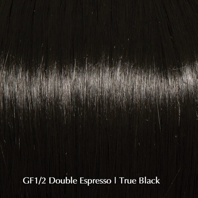 Gimme Drama by Gabor | Heat Friendly Synthetic | Lace Front Wig (Mono Part) Gabor Heat Friendly Synthetic GF1-2 Double Espresso / Front: 5.5" | Crown: 5.5" | Back: 6.25" | Sides: 7" | Nape: 4.5" / Average
