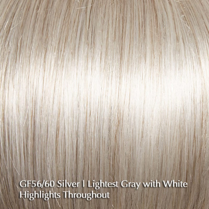 Gimme Drama by Gabor | Heat Friendly Synthetic | Lace Front Wig (Mono Part) Gabor Heat Friendly Synthetic GF56-60 Silver / Front: 5.5" | Crown: 5.5" | Back: 6.25" | Sides: 7" | Nape: 4.5" / Average
