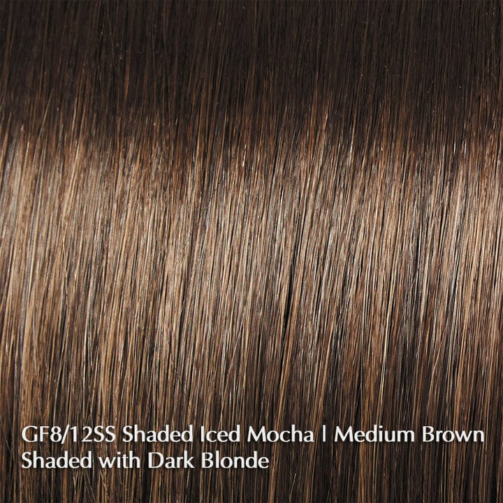 Gimme Drama by Gabor | Heat Friendly Synthetic | Lace Front Wig (Mono Part) Gabor Heat Friendly Synthetic GF8-12SS Iced Mocha / Front: 5.5" | Crown: 5.5" | Back: 6.25" | Sides: 7" | Nape: 4.5" / Average