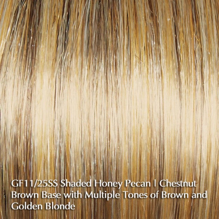Glamorize Always by Gabor | Heat Friendly Synthetic | Lace Front Wig (Hand-Tied Top) Gabor Heat Friendly Synthetic GF11-25SS SS Honey Pecan / Front: 7" | Crown: 7" | Back: 6.5" | Sides: 7.5" | Nape: 3.25" / Average