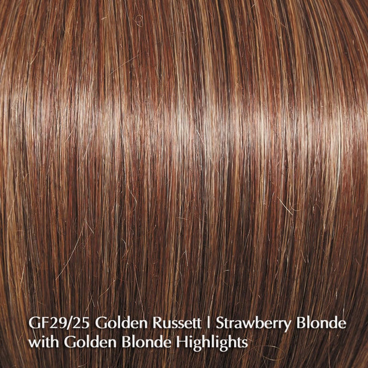 Glamorize Always by Gabor | Heat Friendly Synthetic | Lace Front Wig (Hand-Tied Top) Gabor Heat Friendly Synthetic GF29-25 Golden Russet / Front: 7" | Crown: 7" | Back: 6.5" | Sides: 7.5" | Nape: 3.25" / Average