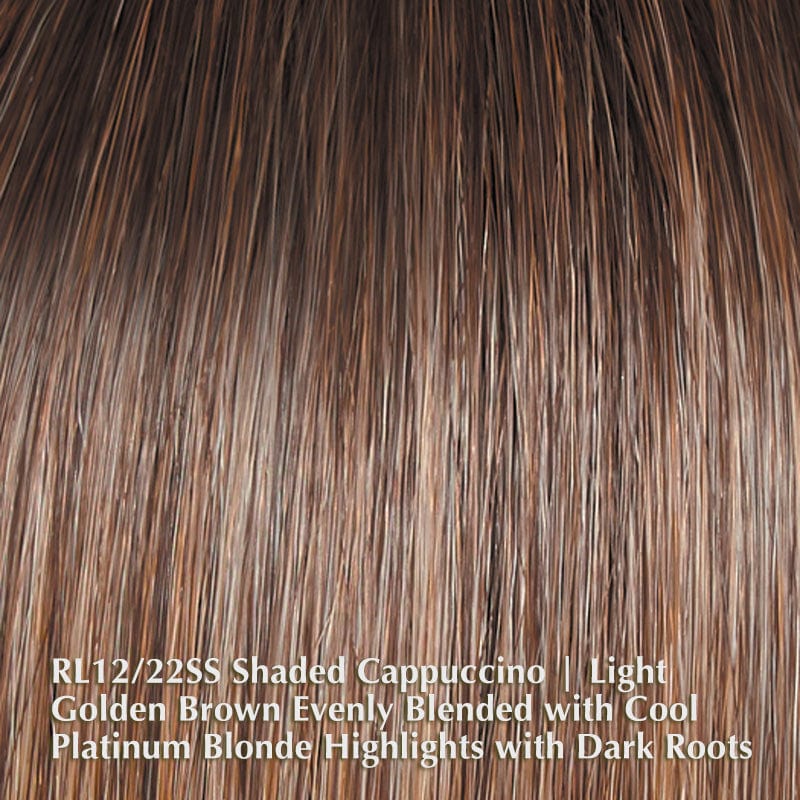 It Curl Wig by Raquel Welch | Heat Friendly Synthetic | Lace Front Wig (Basic) Raquel Welch Heat Friendly Synthetic RL12/22SS Shaded Cappuccino / Front: 7.5" | Side: 9.5" | Back: 9.5" | Crown: 9.5" | Nape: 8.5" / Average