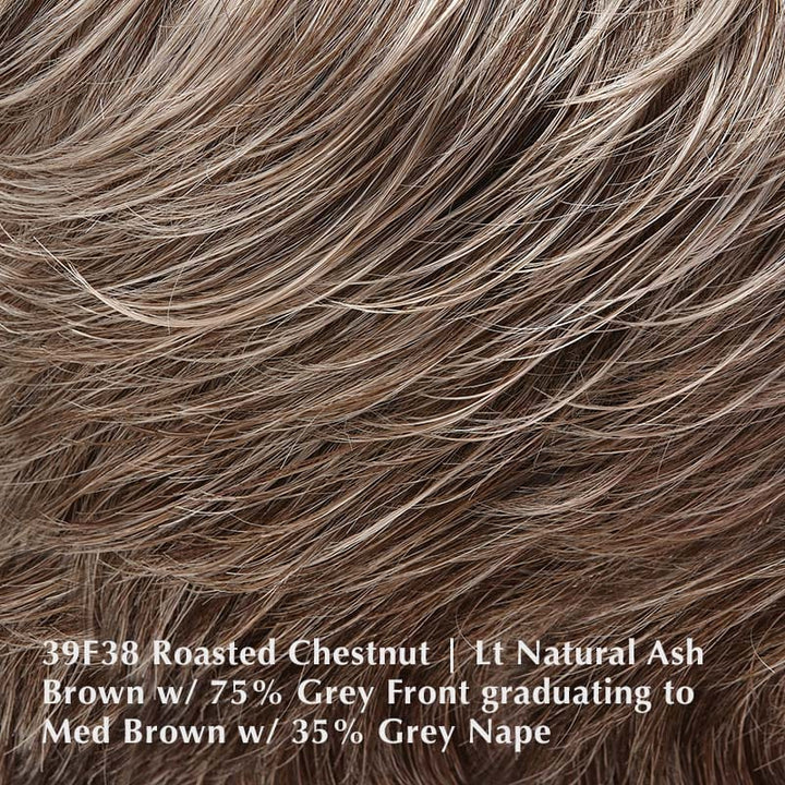 Julianne Lite by Jon Renau | Synthetic Lace Front Wig (Hand-Tied) Jon Renau Synthetic 39F38 Roasted Chestnut / Front: 10" | Crown: 12" | Side: 9" | Back: 12" | Nape: 6" / Average