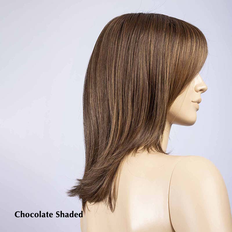 Luna Wig by Ellen Wille | Synthetic Lace Front Wig (Mono Crown) Ellen Wille Heat Friendly Synthetic Chocolate Shaded / Front: 6" | Crown: 12.5" | Sides: 9" | Nape: 9" / Petite / Average