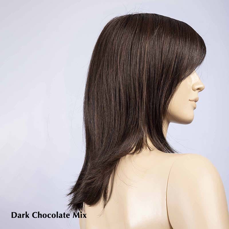 Luna Wig by Ellen Wille | Synthetic Lace Front Wig (Mono Crown) Ellen Wille Heat Friendly Synthetic Dark Chocolate Mix / Front: 6" | Crown: 12.5" | Sides: 9" | Nape: 9" / Petite / Average