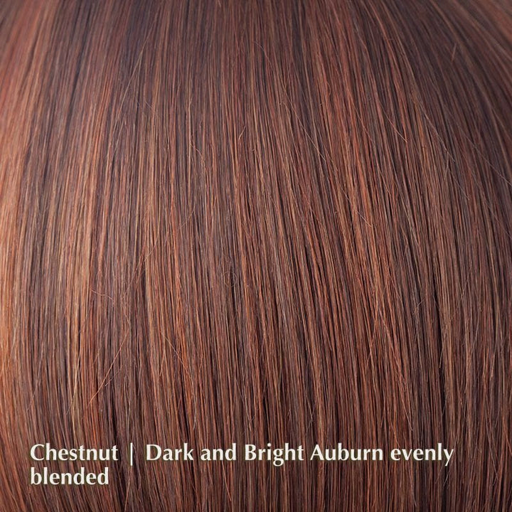 Mariah Wig by Noriko | Synthetic Wig (Basic Cap) Noriko Wigs Chestnut | Dark and Bright Auburn evenly blended / Front: 4.2" | Crown: 5" | Nape: 4.4" / Average