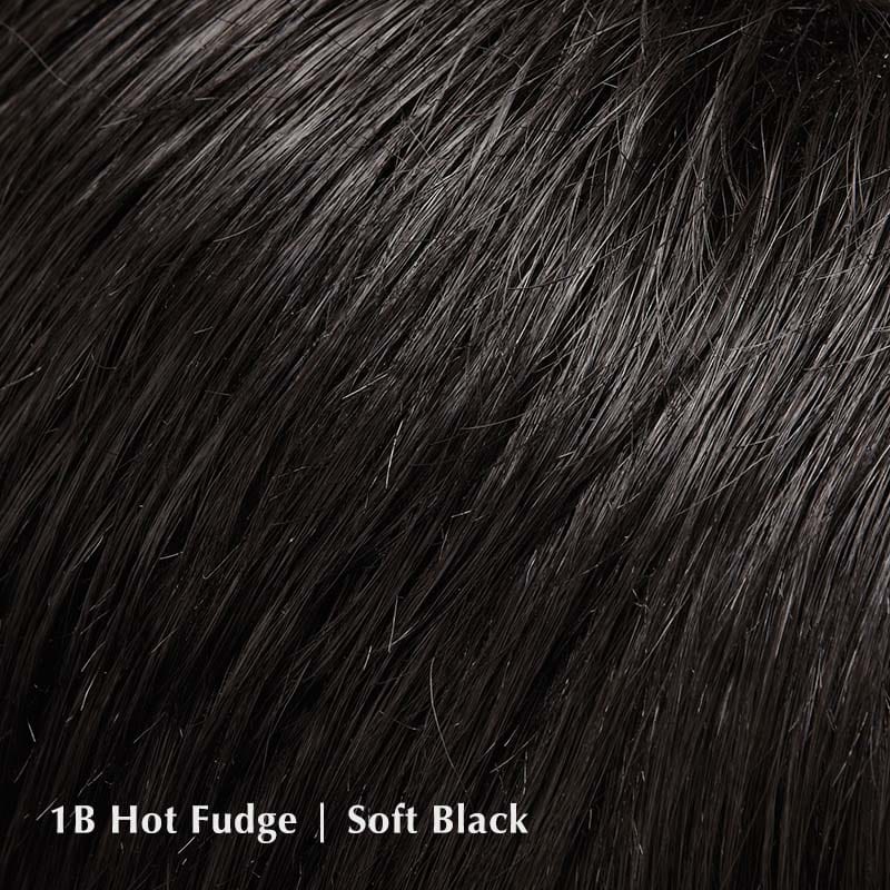 Meg Wig by Jon Renau | Synthetic Wig (Double Mono & Hand-Tied) Jon Renau Synthetic 1B Hot Fudge / Bang: 5" | Crown: 6.5" | Sides: 2.5" | Nape: 3" / Average