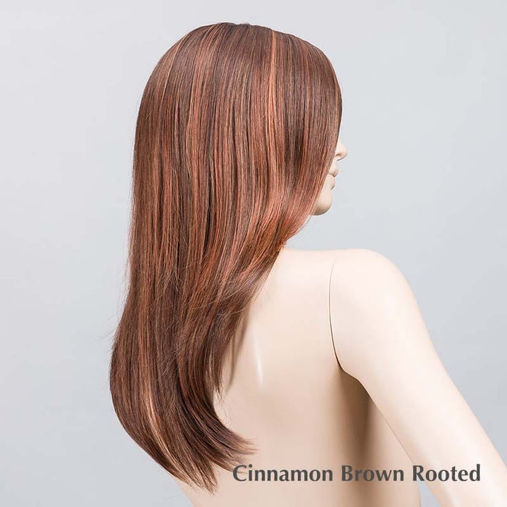 Music Wig by Ellen Wille | Heat Friendly Synthetic | Lace Front Wig (Mono Part) Ellen Wille Heat Friendly Synthetic Cinnamon Brown Rooted 33.30.6 / Front: 10" | Crown: 14" | Sides: 14" | Nape: 14" / Petite / Average