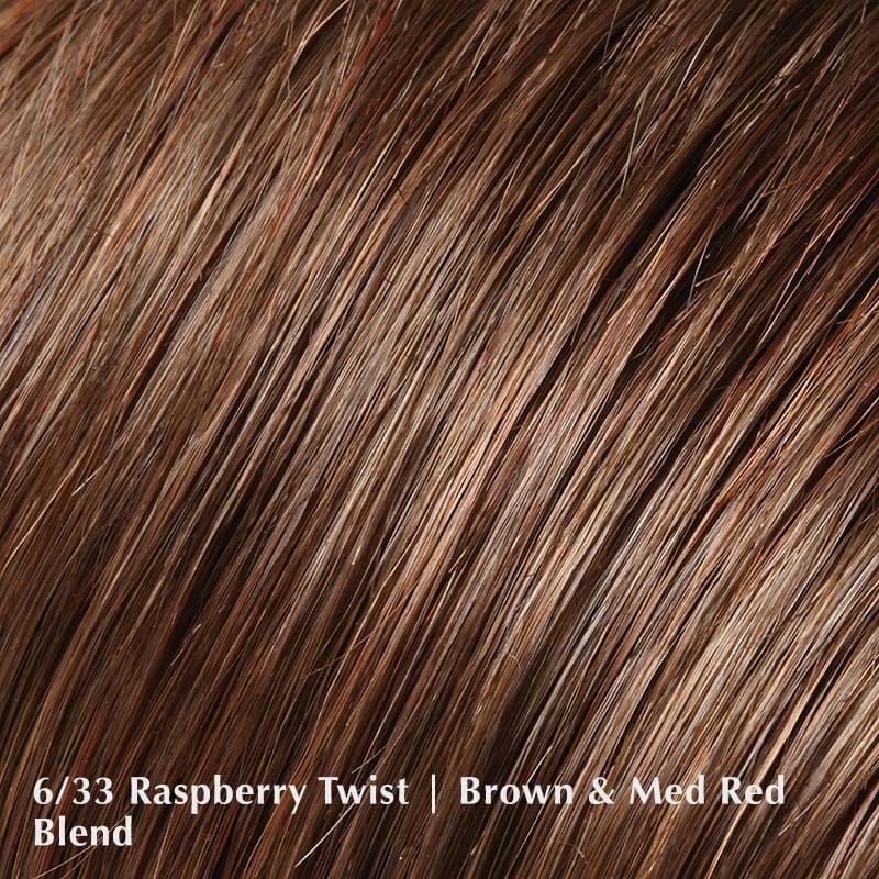Peaches Wig by Jon Renau | Synthetic Wig (Basic Cap) Jon Renau Synthetic 6/33 Raspberry Twist / Front: 3.5" | Crown: 3.75" | Sides: 3.5" | Nape: 3.5" / Average