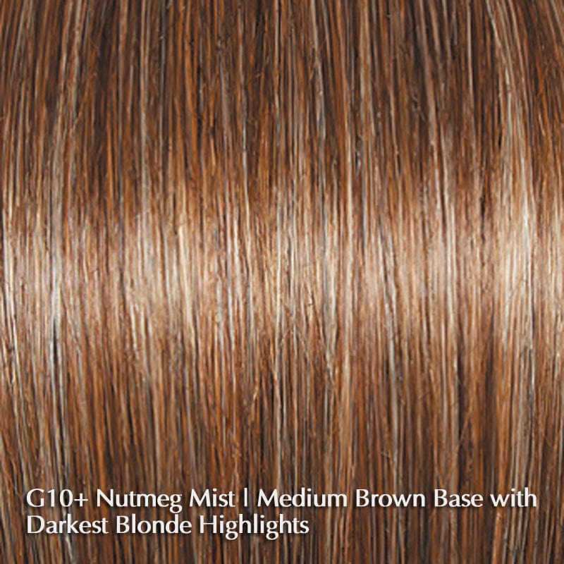 Perk Wig by Gabor | Synthetic Wig (Basic Cap) Gabor Synthetic G10+ Nutmeg Mist / Front: 4.25" | Crown: 3.25" | Sides: 3" | Back: 3" | Nape: 1.5" / Average