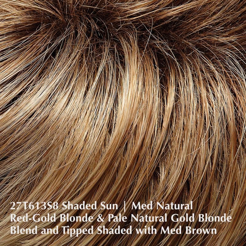 Posh Wig by Jon Renau | Synthetic Wig (Mono Top) Jon Renau Synthetic 27T613S8 Shaded Sun / Front: 7.5" | Crown: 6.5" | Sides: 4.5" | Nape: 2" / Average