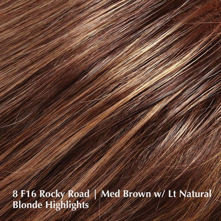 Posh Wig by Jon Renau | Synthetic Wig (Mono Top) Jon Renau Synthetic 8F16 Rocky Road / Front: 7.5" | Crown: 6.5" | Sides: 4.5" | Nape: 2" / Average