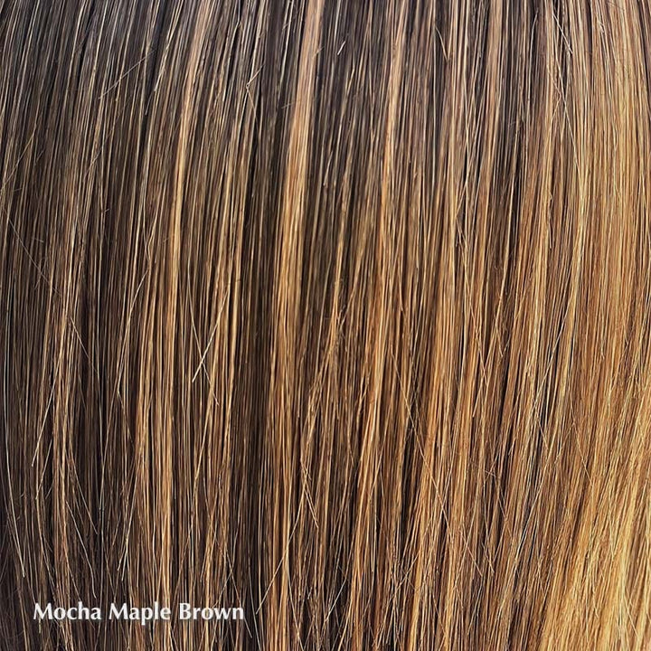 PRE-ORDER Los Angeles Wig by Belle Tress | Heat Friendly Synthetic (Mono Part) Belle Tress Heat Friendly Synthetic Mocha Maple Brown / Side 10" | Nape 2" | Overall 10" / Average