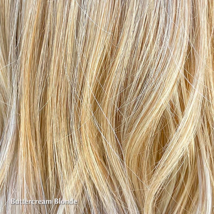 PRE-ORDER Montecito Wig by Belle Tress | Heat Friendly Synthetic Belle Tress Heat Friendly Synthetic Buttercream Blonde / Side 13" | Nape 4" | Overall 13" / Average