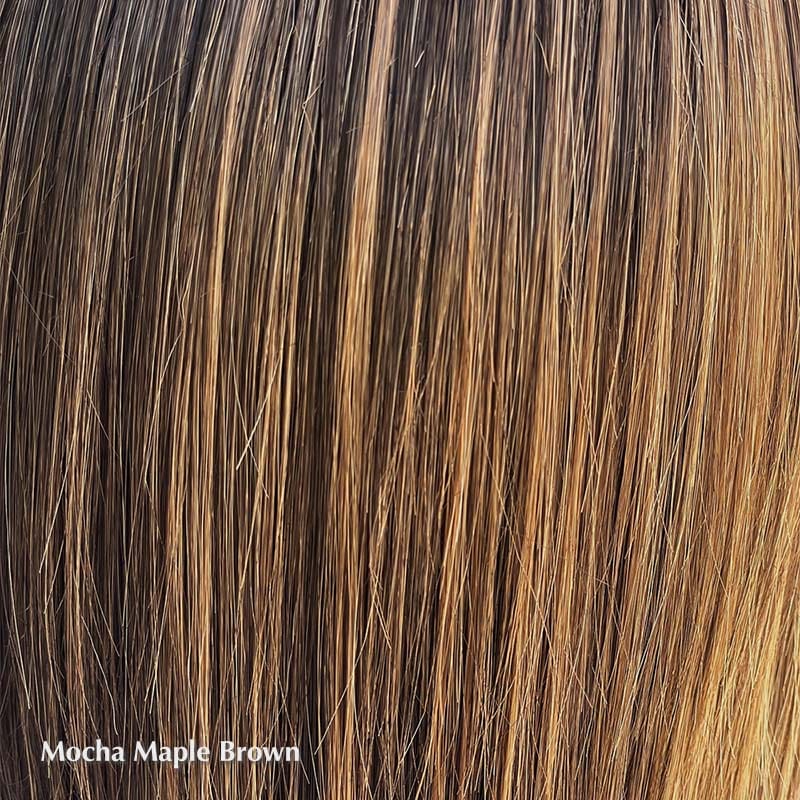 PRE-ORDER Palo Alto Wig by Belle Tress | Heat Friendly Synthetic (Mono Part) Belle Tress Heat Friendly Synthetic Mocha Maple Brown / Side Bangs 2.5"-3.5" | Side 6" | Nape 2" | Overall 6" / Average