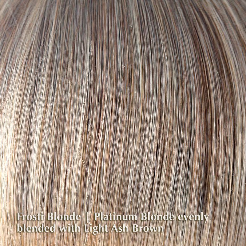Roni Wig by Noriko | Synthetic Wig (Basic Cap) Noriko Wigs Frosti Blond | Platinum Blonde evenly blended with Light Ash Brown / Front: 4.6" | Crown: 4.4" | Nape: 2" / Petite / Average