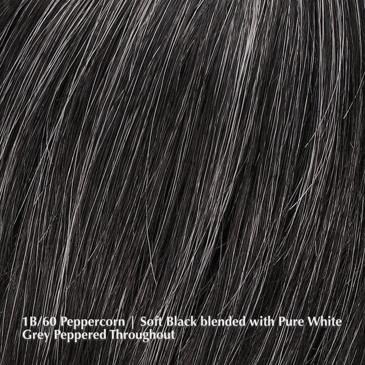 Simplicity Mono by Jon Renau | Synthetic Wig (Mono Top) Jon Renau Synthetic 1B/60 Peppercorn / Front: 3.75" | Crown: 3.5" | Sides: 2.5"| Nape: 2" / Average