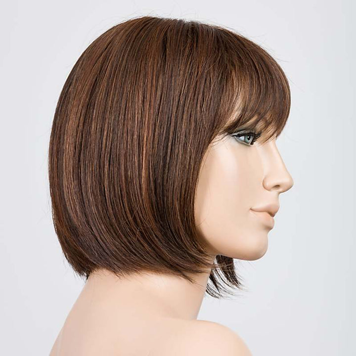 Sing Wig by Ellen Wille | Synthetic Lace Front Wig (Mono Part) Ellen Wille Heat Friendly Synthetic Cinnamon Brown Mix 30.6.33 / Front: 3.5" | Crown: 10" | Sides: 6" | Nape: 2.75" / Petite / Average