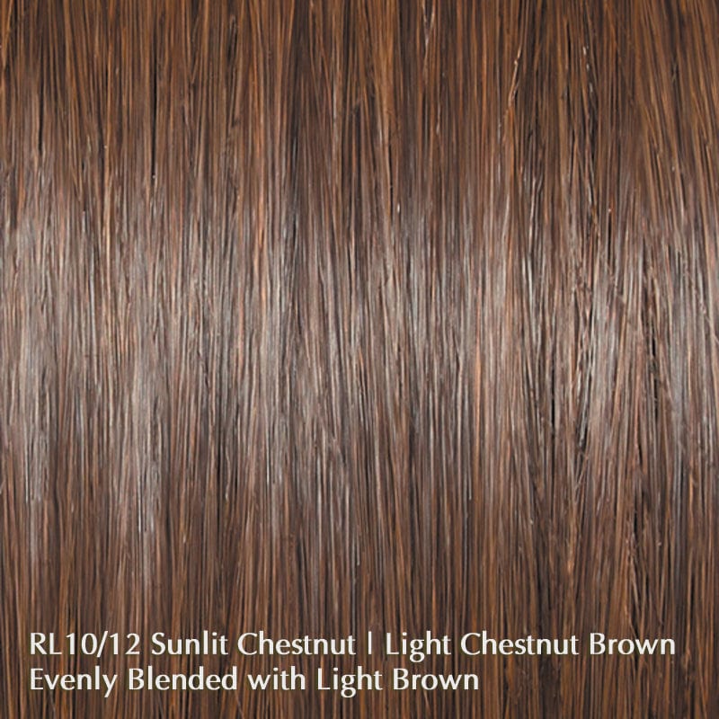 Stroke of Genius Wig by Raquel Welch | Heat Friendly Synthetic | Lace Front Wig (Mono Part) Raquel Welch Heat Friendly Synthetic RL10/12 Sunlit Chestnut / Front: 8" | Side: 11.5" | Back: 9.5" | Crown: 10" | Nape: 13.5" / Average