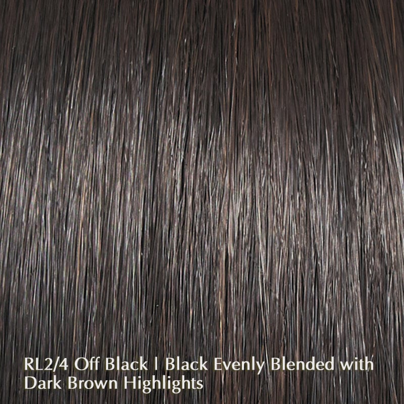 Stroke of Genius Wig by Raquel Welch | Heat Friendly Synthetic | Lace Front Wig (Mono Part) Raquel Welch Heat Friendly Synthetic RL2/4 Off Black / Front: 8" | Side: 11.5" | Back: 9.5" | Crown: 10" | Nape: 13.5" / Average