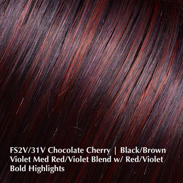 Top Smart 12" Topper by Jon Renau | Lace Front Synthetic Hair Topper Jon Renau Hair Toppers FS2V/31V Chocolate Cherry / Base: 9" X 9" | Length: 12" / Large